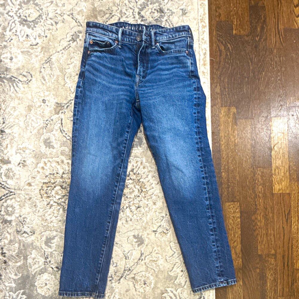 American Eagle Women's Slim Straight AE Easy Flex Slim Denim Jeans Blue 26x28